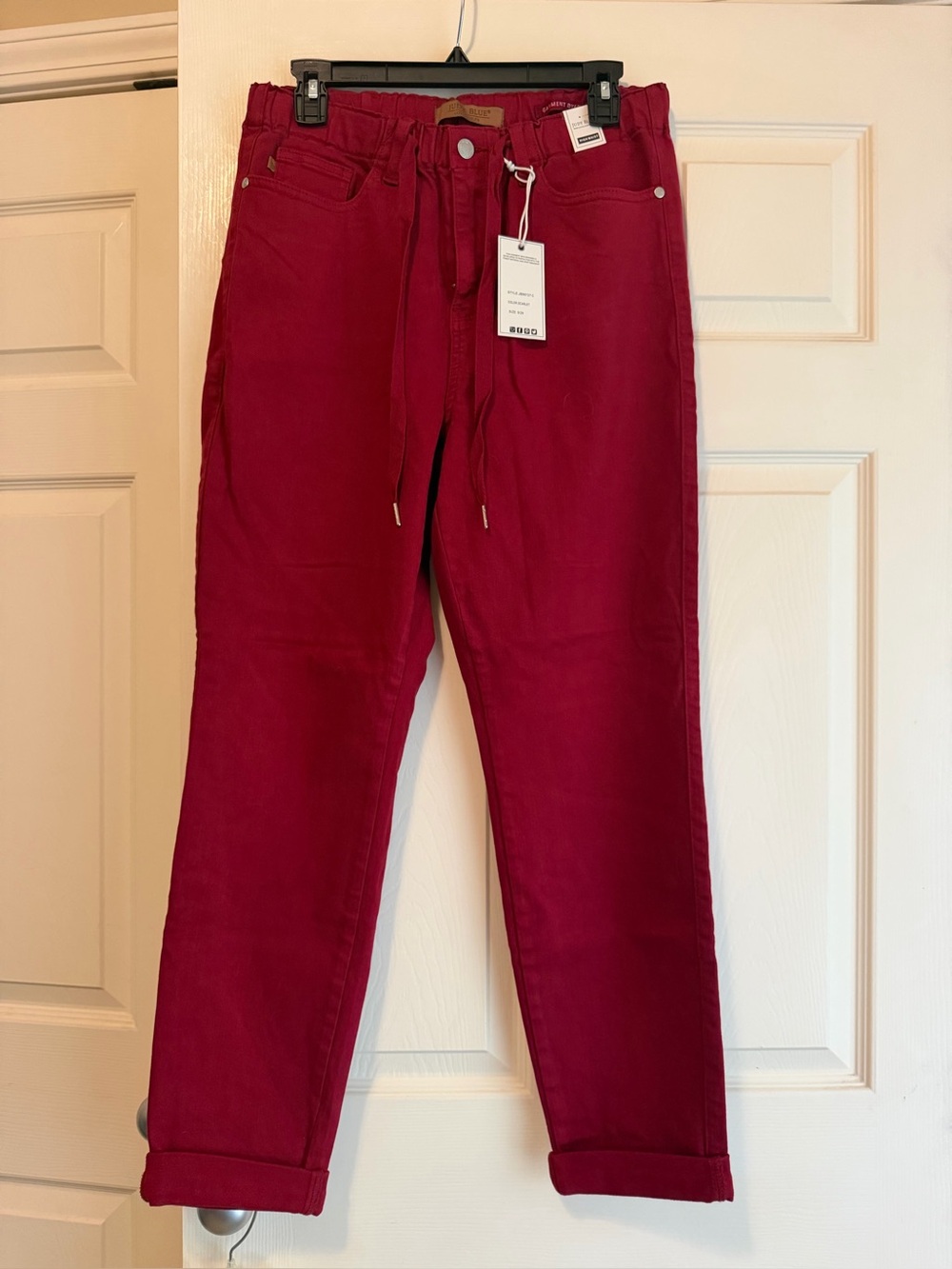 Judy Blue Burgandy Casual Drawstring Jeans